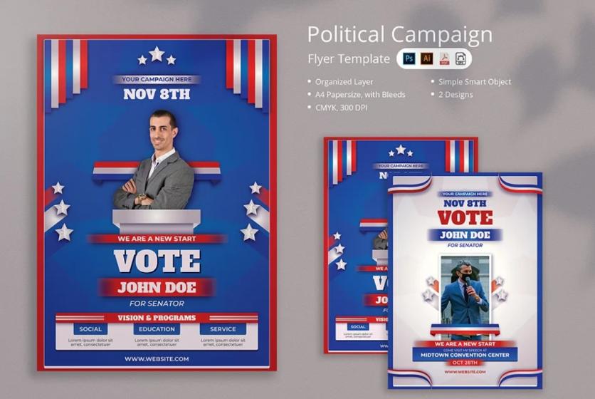 US Election Campaign Flyer Design