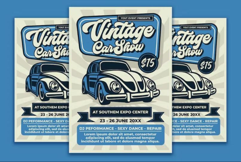 Vintage Car Show Poster Design