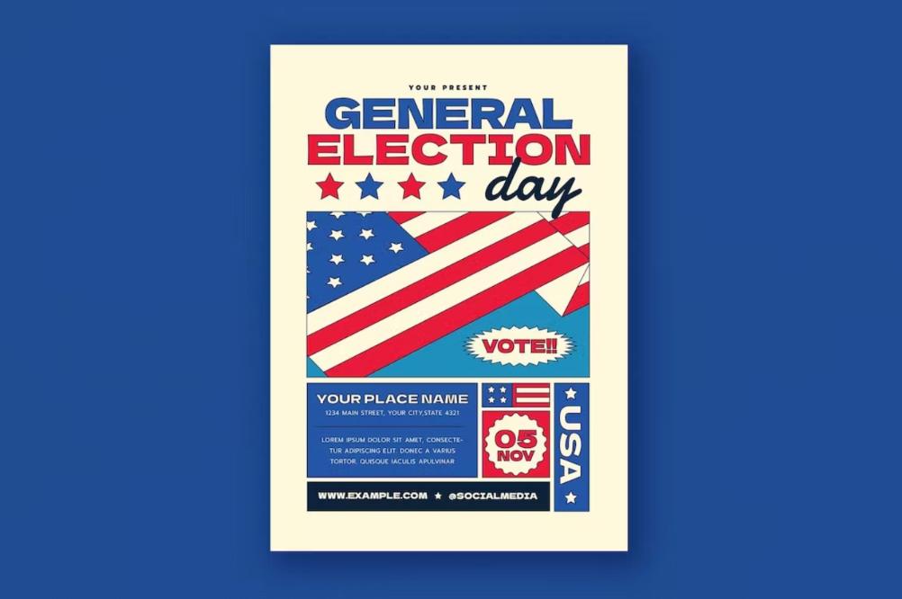 Vintage Election Day Flyer Design