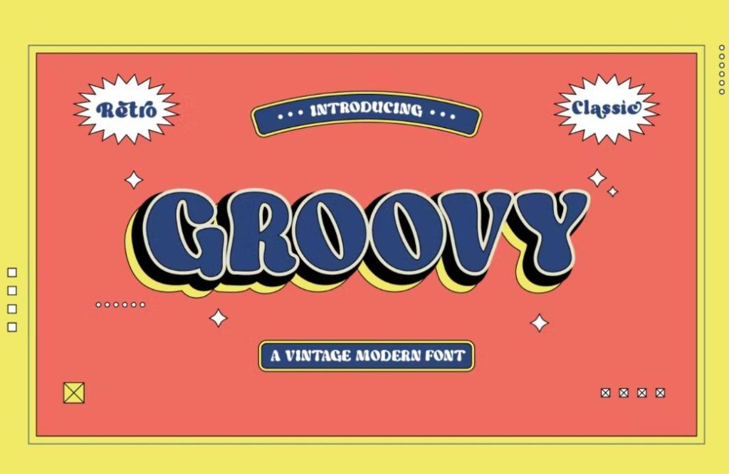 Vintage Groovy Style Fonts