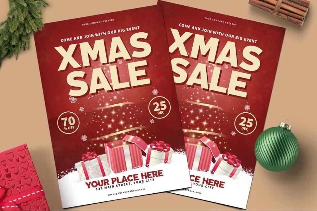 Xmas Sale Promotional Poster