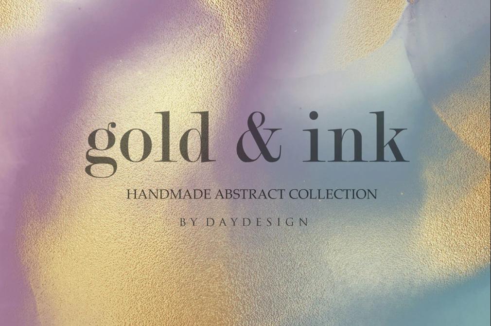 12 Gold and Ink Textures