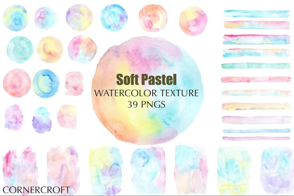 39 Soft Pastel Textures Set