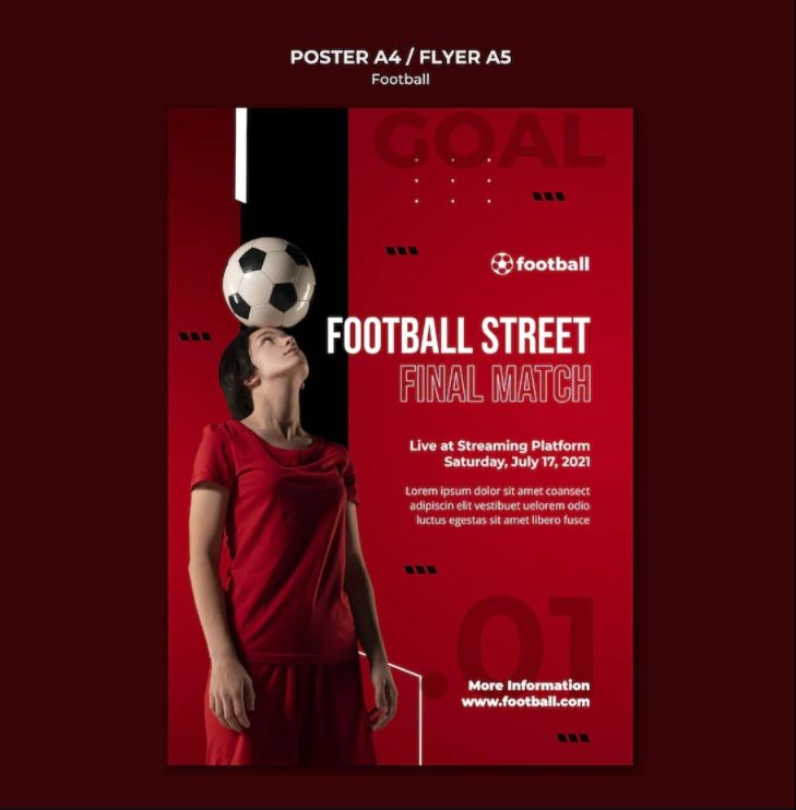 A4 Football Match Flyer Design