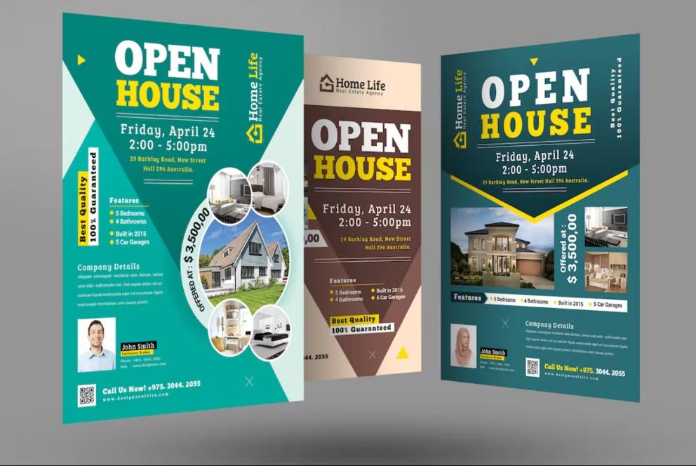 A4 Open House Flyer Design
