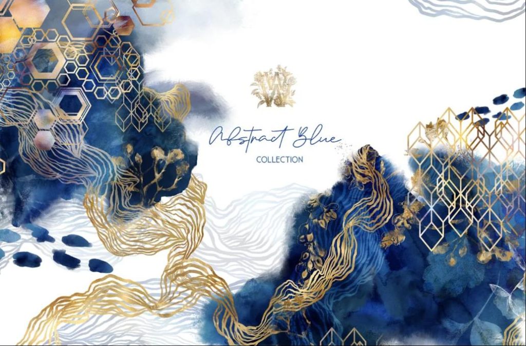 Abstract Blue and Gold Collections