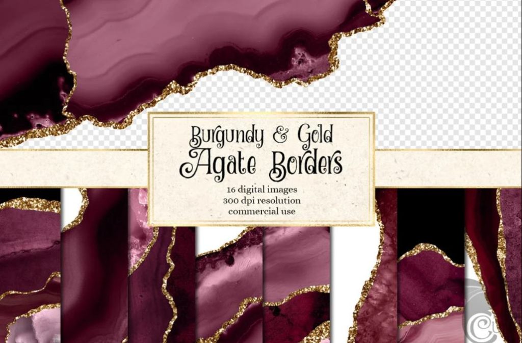 Burgundy and Gold Borders