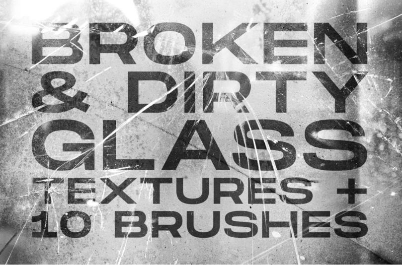 Cracked Glass Textures and Brushes