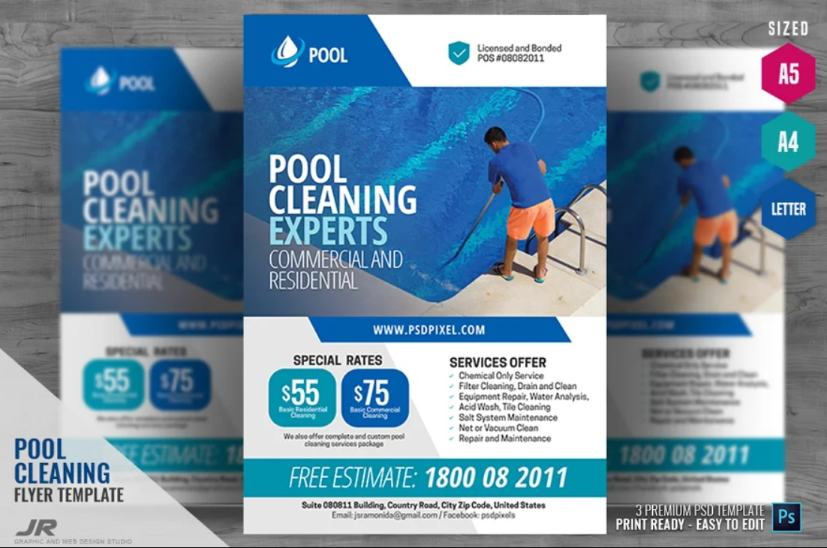 Customizable Pool Cleaning Flyer