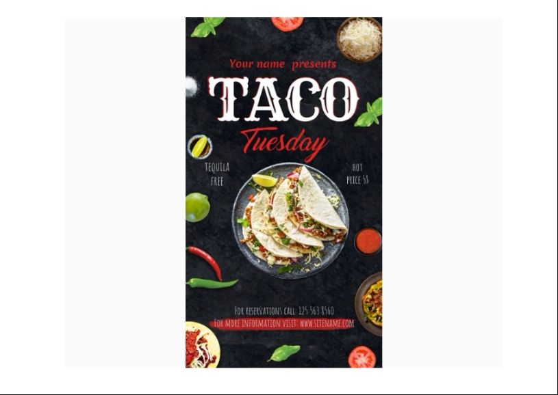 Customizable taco Bar Flyer
