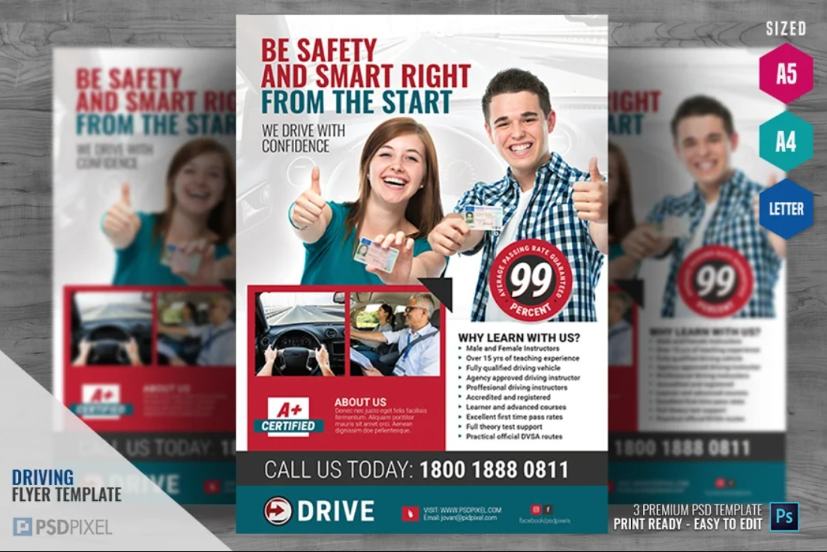 Driving Tutorial Poster Template
