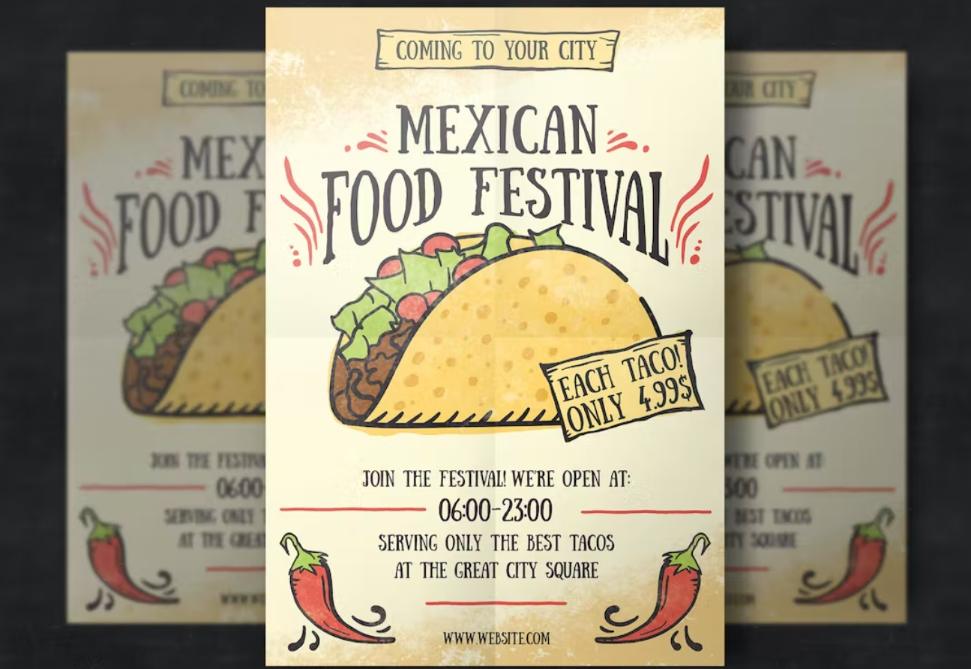 Editable Mexican Food Festival Poster