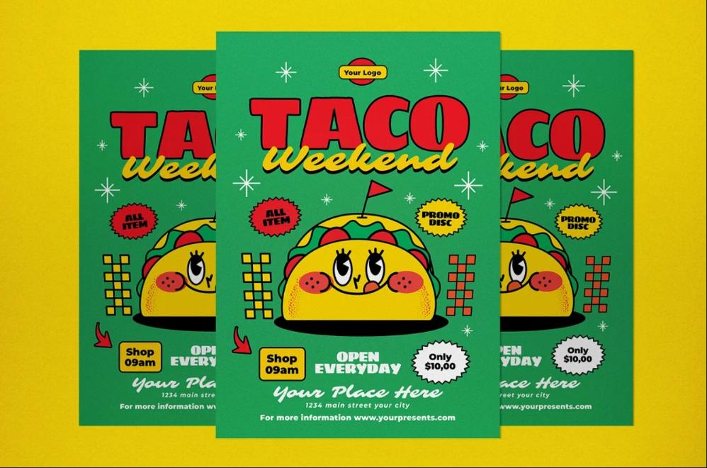 Editable Taco Ad Flyer