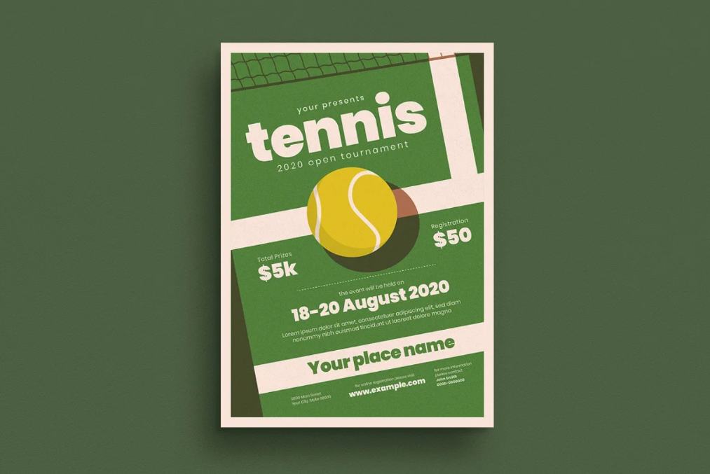 Editable Tennis Flyer Design