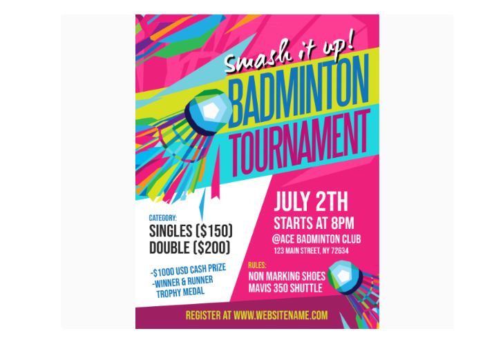 Free Badminton Competition Poster