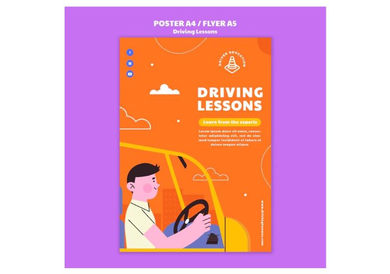 Free Driving Lessons Poster