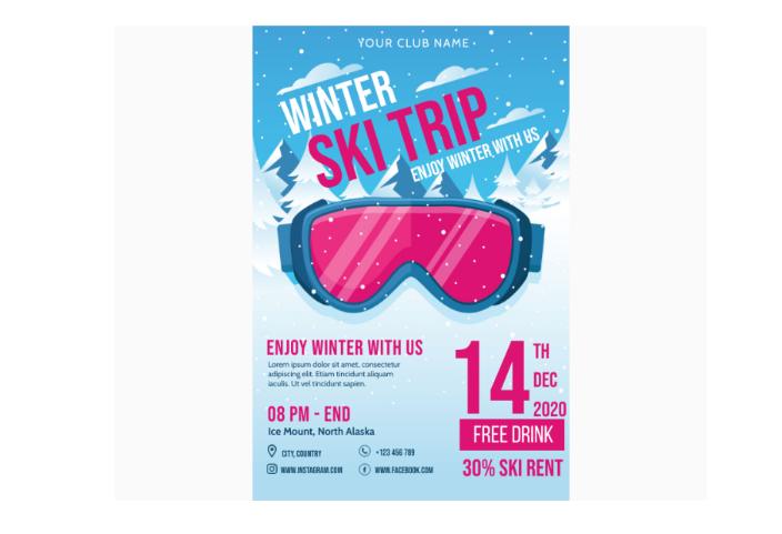 Free Winter Trip Poster Design