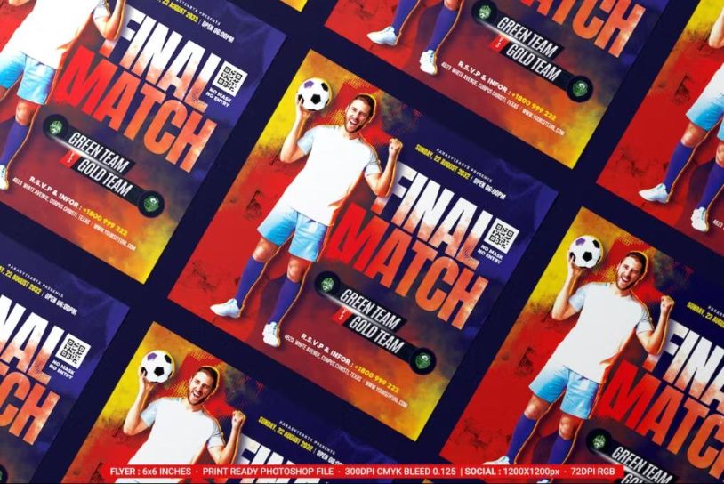 Fully Layered Soccer Poster