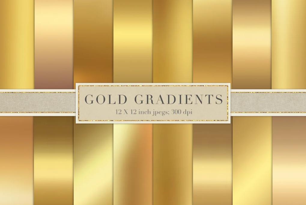Gold Gradients Background Set