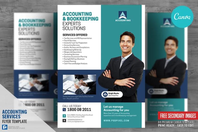 High Quality Accounting Canva Flyer