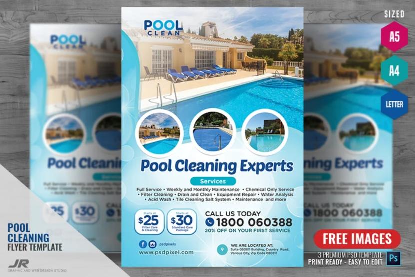 Pool Cleaning Experts Flyer Template