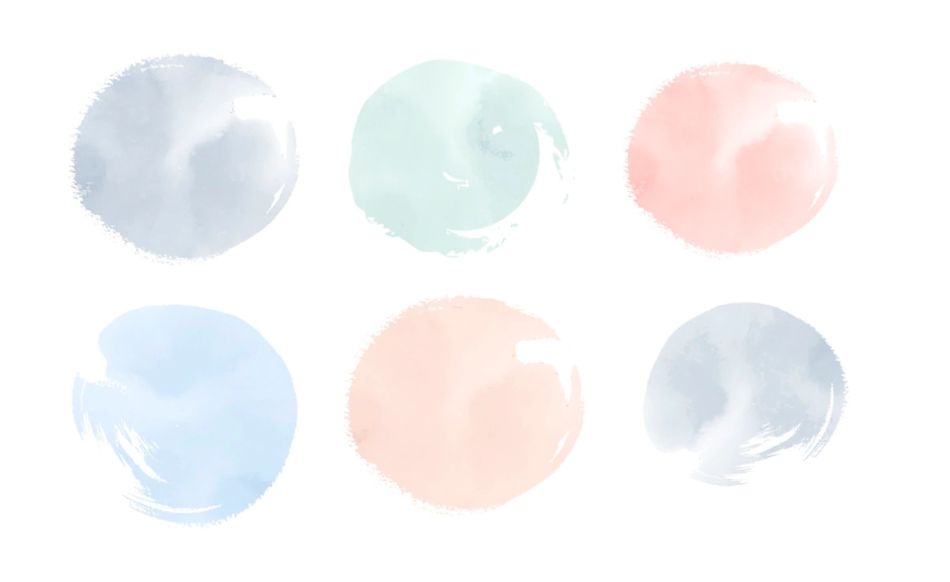 Round Watercolor Elements