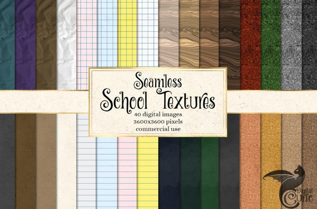 Seamless School Textures Set