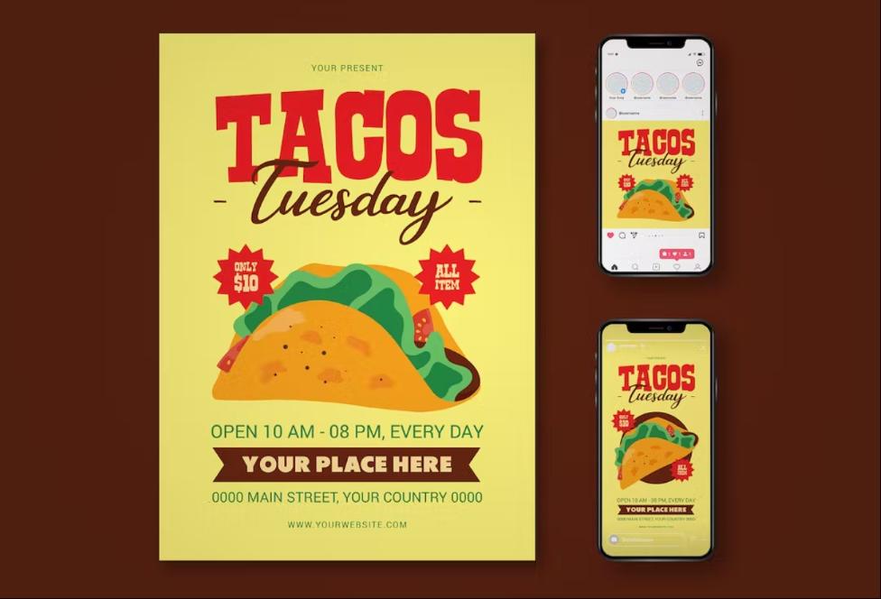 Tacos Tuesday Promotional Posters
