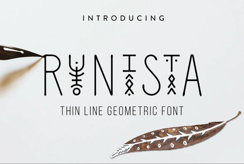 Thin Line Geometric Font