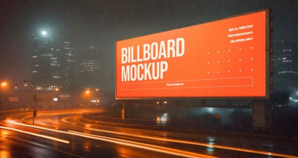 Free Large Billboard Advertising Mockup