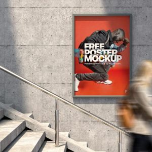 Free Outdoor Poster Mockup PSD